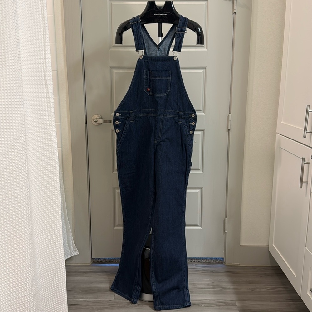 🎉 Dickies Denim Relaxed Fit Bib Overalls - Dark Blue Indigo